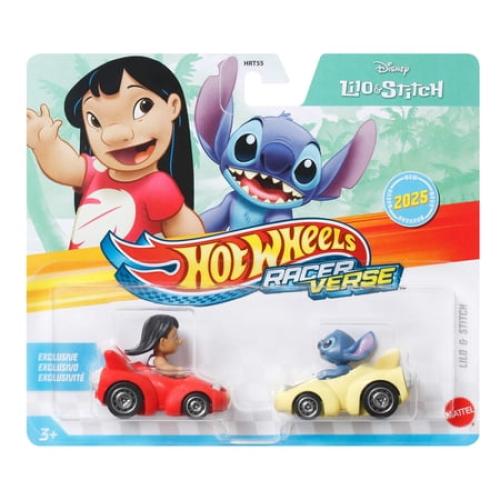 Hot Wheels RacerVerse Die-Cast Cars, Set of 2 Toy Vehicles with Character Drivers Optimized for RacerVerse Track (Styles May Vary)