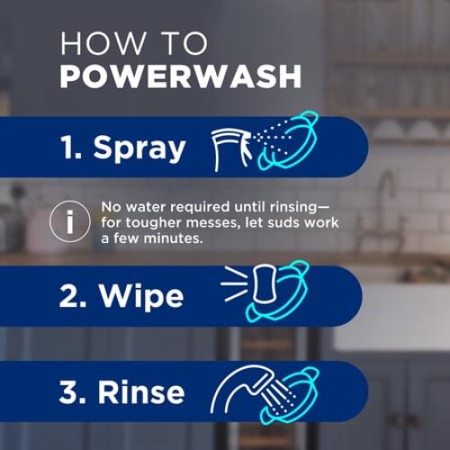 Dawn Powerwash Spray, Dish Soap, Dishwashing Liquid, Fresh, 1 Starter Kit   3 Refills, 64 Fl Oz