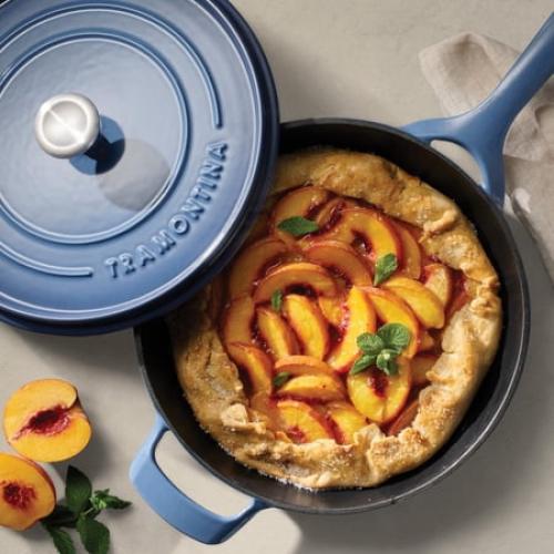 Tramontina 12 Enameled Cast Iron Skillet with Lid, Blue