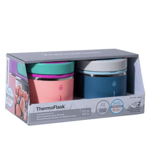 ThermoFlask 20 oz Insulated Food Jar, 2-pack