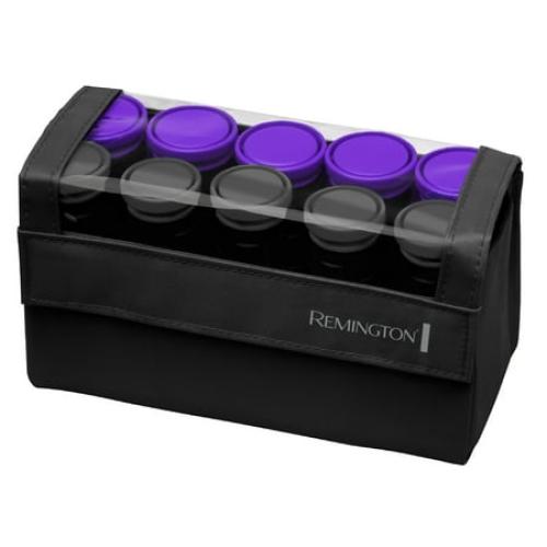 10pcs Color black Remington Travel Size Professional 1.25 Compact Ceramic Hot Hair Rollers, 10 Piece Set, Anti-Static Technology, Ionic, Black