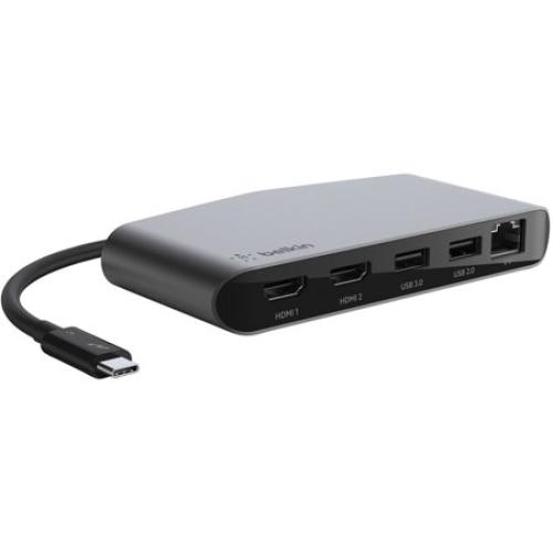 Belkin Thunderbolt 3 Dock Mini HD With Thunderbolt 3 Cable - Usb C Hub - Usb C Docking Station For Macos & Windows, Dual 4K @60hz, 40Gbps Transfer Speed, With Ethernet Port, BLACK