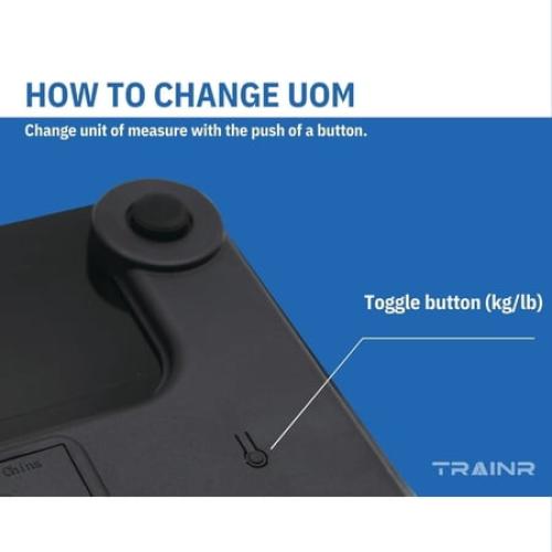 Digital Body Scale Trnr-BDYSCLE-BLK, Home Essential Body Weight Scale for People, Durable Bathroom Accessory, Compatible with Apple and Android OS, Workout and Fitness Equipment