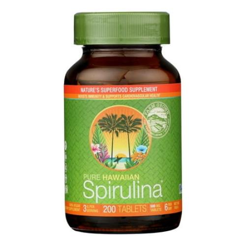 Pure Hawaiian Spirulina - 500 mg Tablets 200 Count