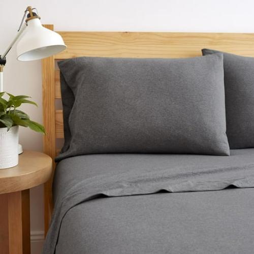 Road Trip America Jersey Sheet Set - 4 Pieces Queen Cotton Sheets Set - Stretchable Ultrasoft Luxury Knit Bed Linen (Dark Gray, Queen)