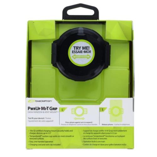 Bracketron BT29342 Mi-T Grip QI Mount Wireless Charging Phone Holder, Black