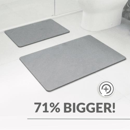 Momo Lifestyle Stone Bath Mat Drytomita 24 X 15 Linen Gray, Diatomaceous Earth, Non-Slip Super Absorbent Quick Drying Shower Mat Bathroom Accessory for Home Spa