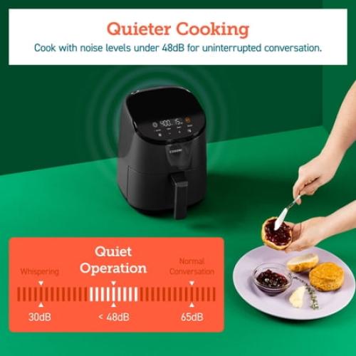 COSORI Smart Air Fryer, 2.1-Quart Compact 4-in-1 Oven, Touch Control, Non-Stick, Dishwasher-Safe, Truffle Gray