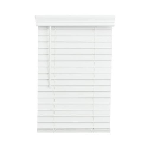 Lotus & Windoware Cordless 2 Faux Wood Room Darkening Horizontal Blind, 34 W x 60 L, Bright White, Embossed
