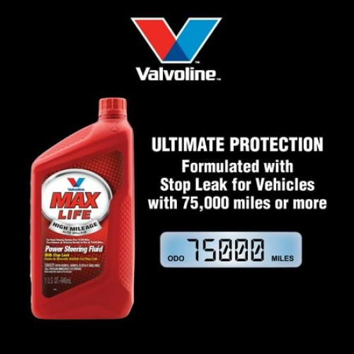 Valvoline MAXLIFE Power Steering Fluid   Stop Leak - 32 oz for High Mileage Systems