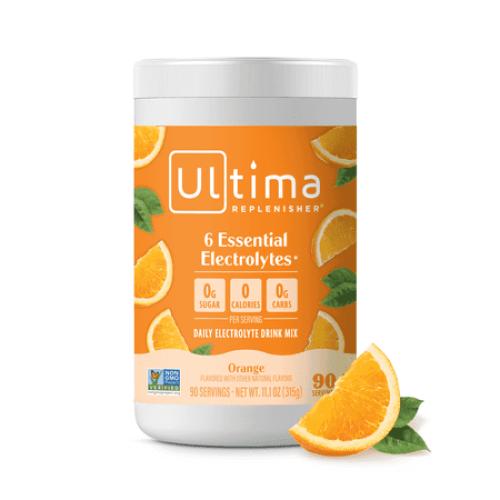 Ultima Replenisher Hydration Electrolyte Powder Drink Mix, Keto, Sugar-Free Orange, 90 Servings