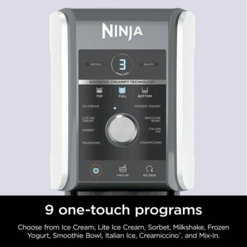 Ninja CREAMi Max Ice Cream Maker, Sorbet, Milkshakes, Frozen Yogurt, & More, 9 One-Touch Programs, (2) 24 Oz Family-Sized Tubs & Lids, NC550 Stone Silver