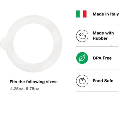 Bormioli Rocco Fido Jar White Replacement Gaskets, Set of 6