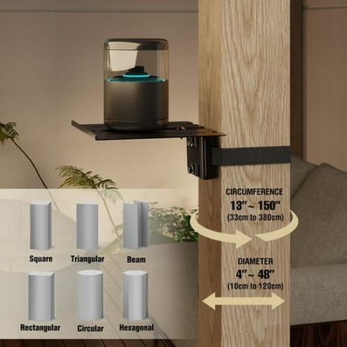 ZeboZap DIY Floating Shelf for Soundbars & Consoles | No Drill Pole Mount | Weatherproof | Black