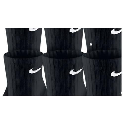 Nike Men's 6 Pack Performance Cotton Crew Band Socks Black Size Large