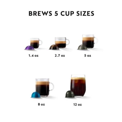 Nespresso Vertuo Pop by De'Longhi Coffee and Espresso Maker with Coffee Tasting Set, Black