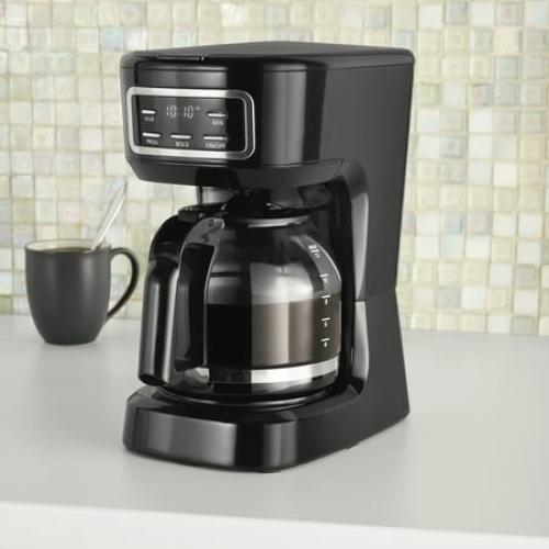 Mainstays 12 Cup Programmable Coffee Maker, 1.8 Liter Capacity,Black
