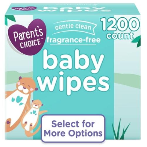 Parents Choice Fragrance-Free Baby Wipes, 1200 Count (Select for More Options)