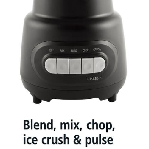 (white) Mainstays 5-Speed Glass Blender with 48 Oz Jar and Ice-Crushing Motor