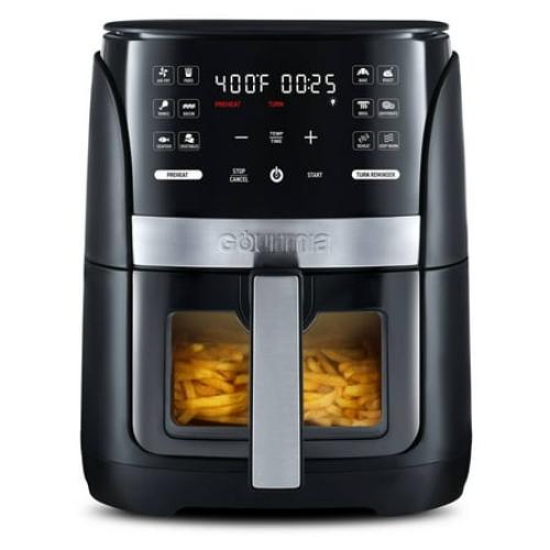 Gourmia 6-Qt Digital Window Air Fryer with 12 Presets & Guided Cooking Black Needs cleaning