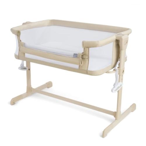 HALO BassiNest 2-in-1 Height-Adjustable Bedside Sleeper with Mattress Pad and Fitted Sheet, Oat