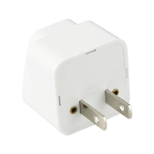 Reiko Wireless Universal Travel Plug Adapter - UK/EU/AU to US, White