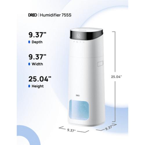 DREO 16L Smart Humidifier Large Room 1000 ft², 130H Cool Mist Humidifiers for Bedroom Plants Baby, Top Fill, Remote/Touch/Voice & APP Control, Self-Cleaning Tank, 30dB, RGB Light, HM755S White