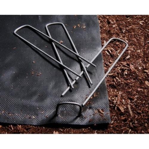 Ashman Galvanized Garden Stakes Landscaping Staples and Fence Stake - Heavy Duty, Anti-Rust, Silver (500 Pack)