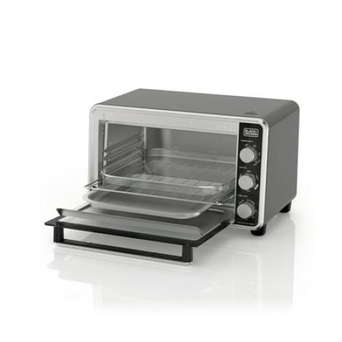 Black   Decker Crisp 'N Bake PRO 6-Slice Air Fryer Toaster Oven with Basket, Pan, Rack & Tray, Stainless Steel