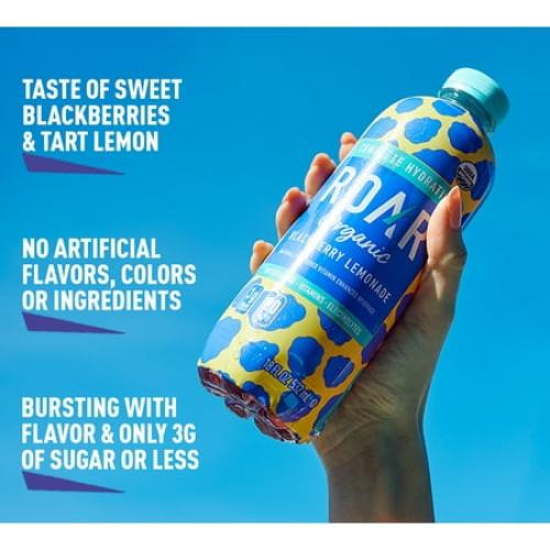Roar Complete Hydration Organic - Blackberry Lemonade - 12 x 18 oz