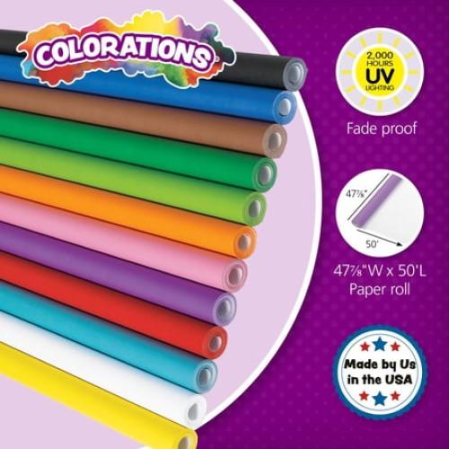 Colorations Prima-Color Fade-Resistant Paper Roll - Lime 47 7/8 x 50' (ONE ROLL ONLY)
