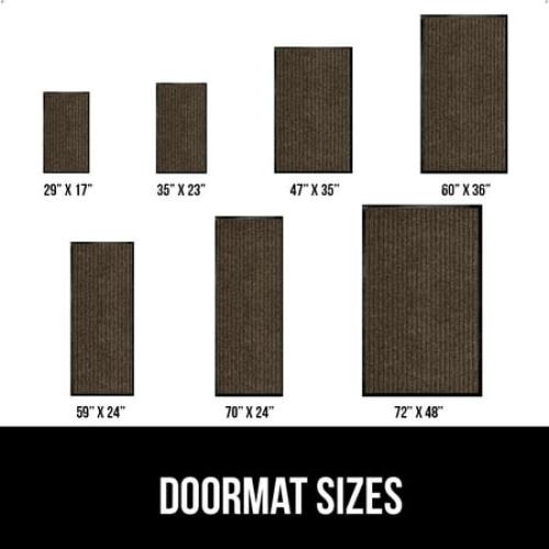 GORILLA GRIP Door Mat, Waterproof, Traffic Guard Commercial Office Doormat, 72x48, Brown