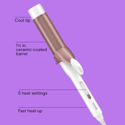 Conair Double Ceramic 1-1/4 Curling Iron, 5 LED Heat Settings, 1 Count
