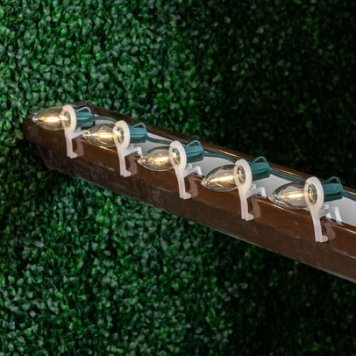 Novelty Lights C9 LED Christmas Warm White Smooth Plastic Light Set, White Wire (25 Bulbs, 25 Feet)