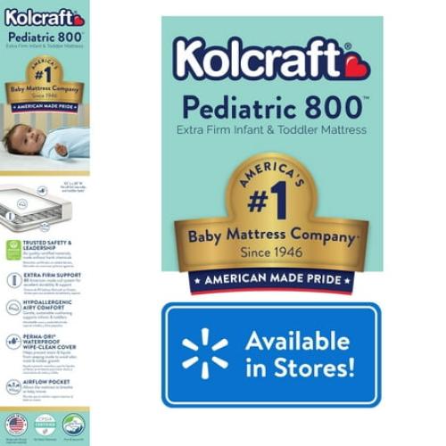 Kolcraft Pediatric 800 Extra Firm Ultra Deluxe Crib Mattress and Toddler Mattress, 80 Coil White