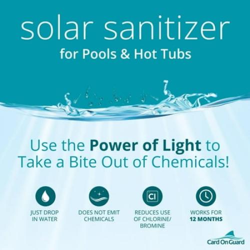 Solar Sanitizer FIN for Swimming Pools | Reduces Chlorine, Bromine Use by 50% for 12 Months | One FIN Per 15,000 Gallons