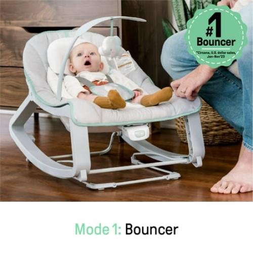 Ingenuity Keep Cozy 3-in-1 Vibrating Infant & Toddler Baby Bouncer and Rocker Chair, Multicolor