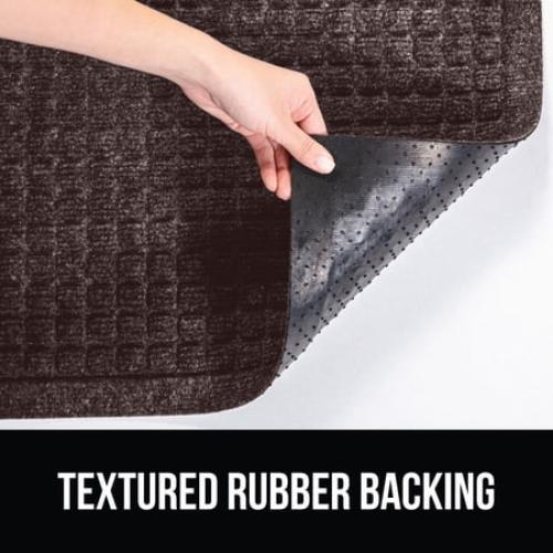 GORILLA GRIP Moisture Guard Doormat, Indoor Outdoor Rubber Backed Weather Mat, 35x23, Coffee