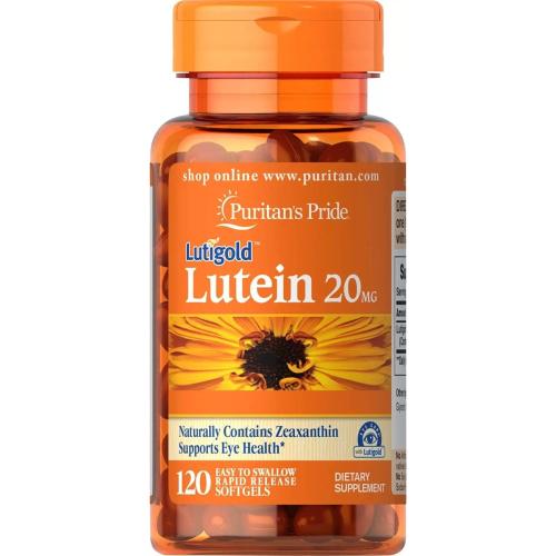 Puritan's Pride Premium Lutigold Lutein Carotenoid 20mg with Zeaxanthin for Men and Women Dietary Supplement for Eye Health Support 8 Month Supply 120 Easy-To-Swallow Softgels