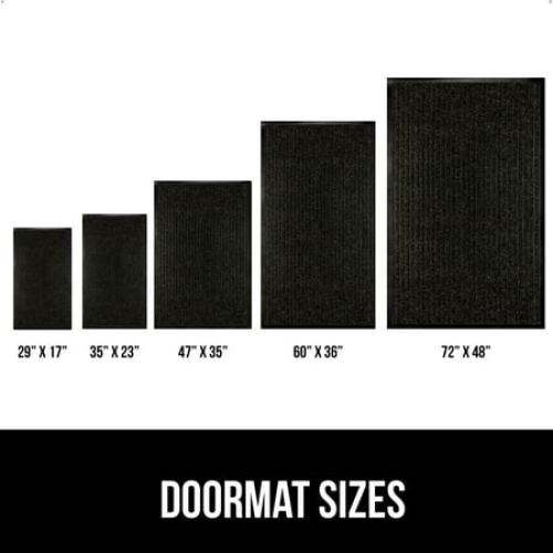 GORILLA GRIP Door Mat, Waterproof, Traffic Guard Commercial Office Doormat, 35x23, Black