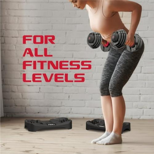 FitRx SmartBell 1 Pack, 25lbs. Quick-Select 9 in 1 Adjustable Dumbbell for Home Gym, 5-25lbs. Weight in 2.5lbs Increments