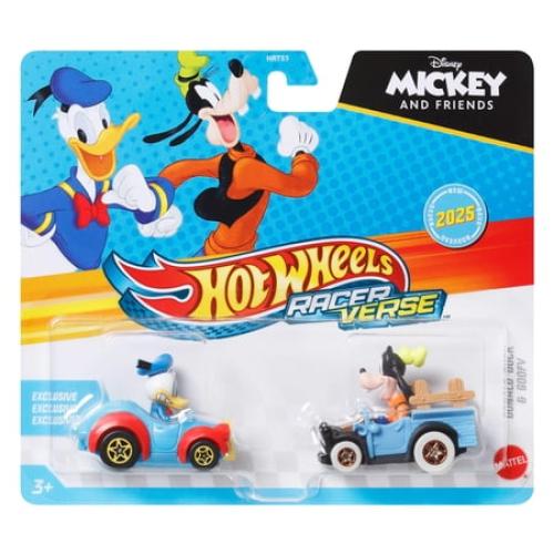 Hot Wheels RacerVerse Die-Cast Cars, Set of 2 Toy Vehicles with Character Drivers Optimized for RacerVerse Track (Styles May Vary)
