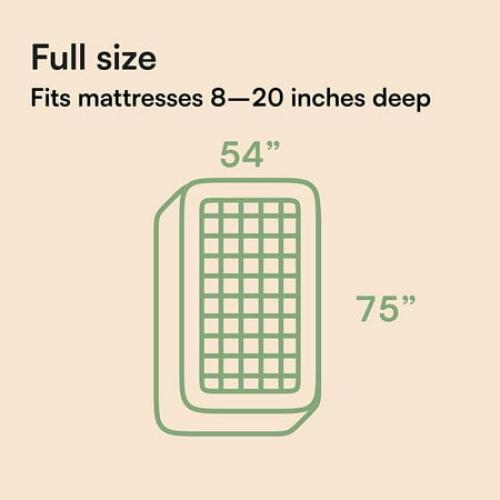 Size full Color White Niagara Sleep Solution Bamboo Full Size Mattress Topper, Mattress Pad, Mattress Cover