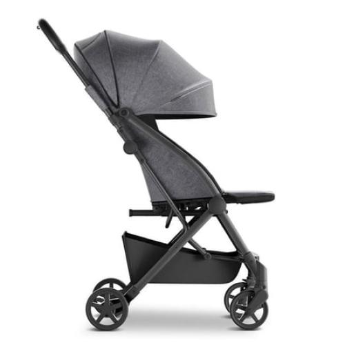 Mompush Lithe V2 Lightweight Stroller   Snack Tray, Ultra-Compact Fold & Airplane Ready Travel Stroller, Near Flat Recline Seat, Cup Holder, Raincover & Travelbag Included