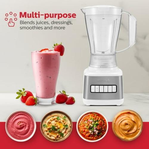 Holstein Housewares 8-Speed Blender 500W Motor, 48 oz Plastic Jar, and Intuitive Controls for Effortless Blending - Elevate Your Culinary Experience Now - Kitchen Essential