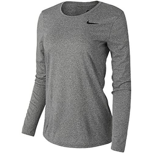 Nike Women's Legend L/S T SP20 TOP - Carbon Heather/Carbon Heather/Black - XL