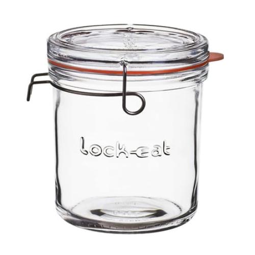 Luigi Bormioli Lock-Eat 3 piece Jar Set 25.25 oz, 50.75 oz, 34 oz, Set of 3, Clear