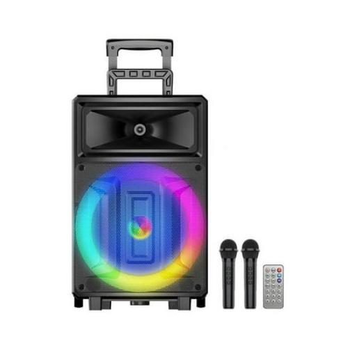 Karaoke Machine with 2 Wireless Microphones, Bluetooth Speaker, Portable PA System - Karaoke, FM Radio, 12 Woofer Included for Party