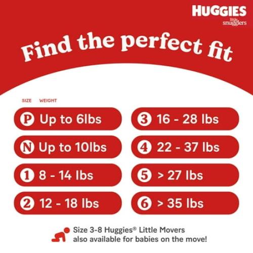 Huggies Little Snugglers Baby Diapers, Size 1 (8-14 lbs), 198 Ct (Select for More)