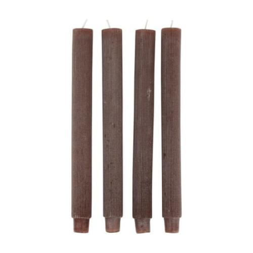 Brown Creative Co-Op Unscented Pleated Taper Candles in Box, Set of 10